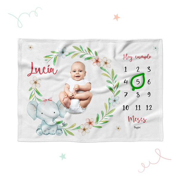BOOMIN KIDS Manta Cumple Mes Bebé Personalizada con 2 accesorios, baby  shower niño niña, 100x140cm (Coronitas) : : Productos Handmade