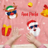 Cobija de Navidad Santa Claus y renos rosa personalizada