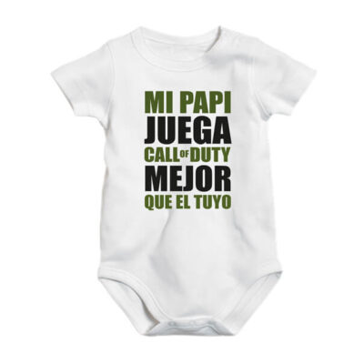 Pañalero bebé Mi papi juega mejor Call of Duty personalizado