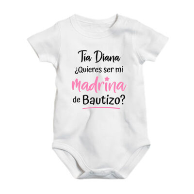 Pañalero bebé Quieres ser mi madrina de bautizo personalizado