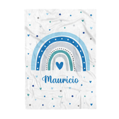 Cobija de arcoíris estrella personalizada bebe niño
