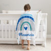 Cobija de arcoíris estrella personalizada bebe niño