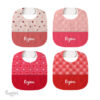 Baberos impermeables de corazones personalizados