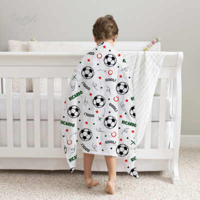 Cobija de fútbol soccer México personalizada bebe niño