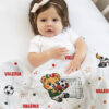Cobija de fútbol soccer osita México personalizada bebe niña