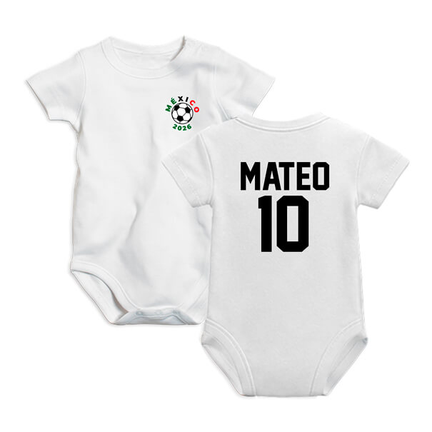 Pañalero bebé Jersey Fútbol soccer México personalizado