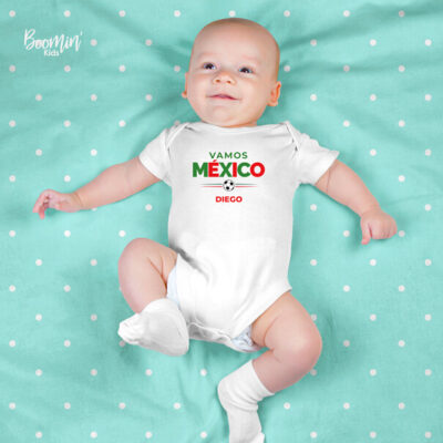 Pañalero bebé Fútbol soccer Vamos México personalizado